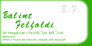 balint felfoldi business card